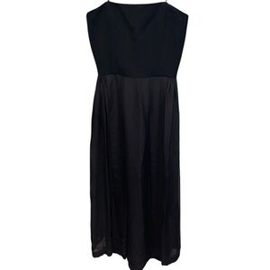 Vintage Ellen Tracy Wool & Silk Black strapless cape Midi cocktail party dress
